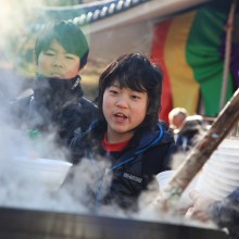 七草粥まつりの様子