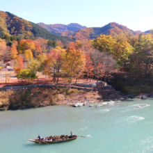 長瀞紅葉 金石水管橋の画像