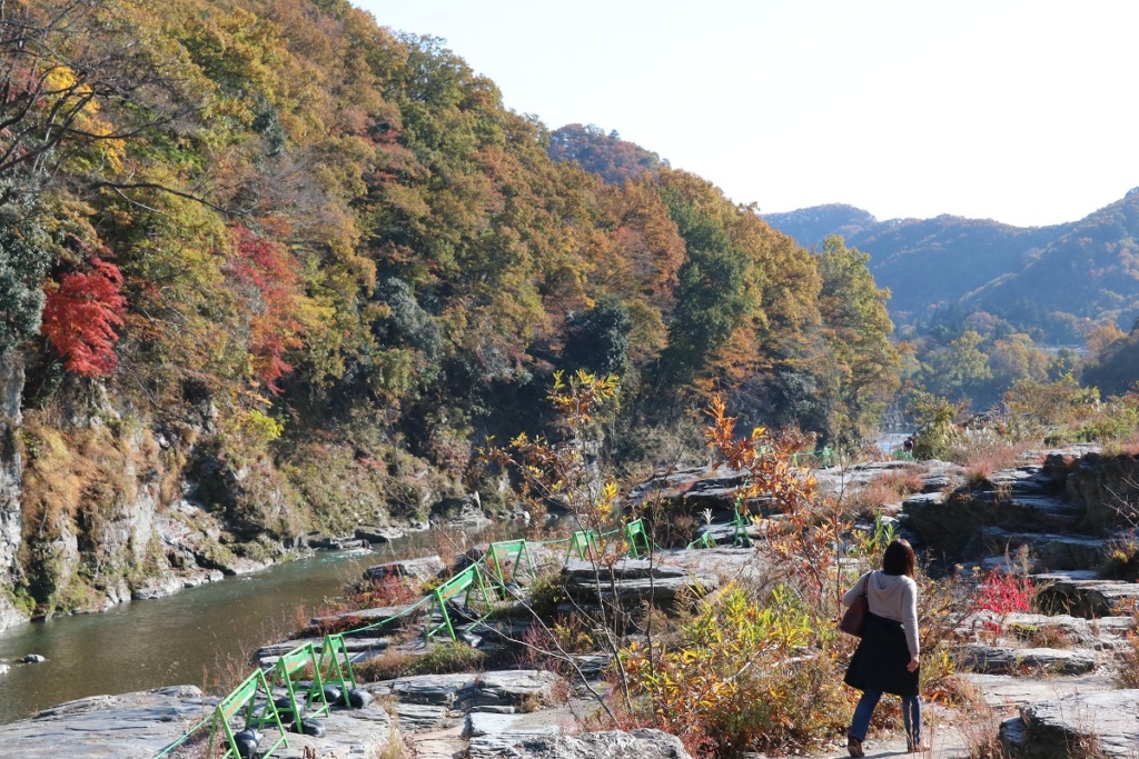 長瀞岩畳周辺紅葉の画像